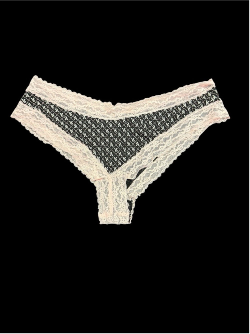 Women's Victoria's Secret Cheeky Panties XL Black Pink Lace